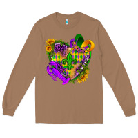 Toasted Coconut Mardi Gras heart Long Sleeve Tee - HowdyJamesFarm