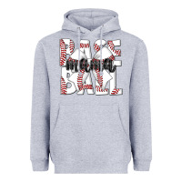 Heather Grey baseball mama Heavyweight Hoodie - CowhideDigitalArt