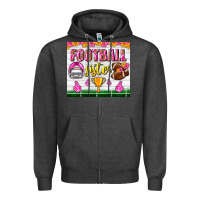 Charcoal Heather football sister tumbler Zipper Hoodie - BundleAndBundleShop