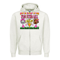 Oatmeal Heather football sister tumbler Zipper Hoodie - BundleAndBundleShop