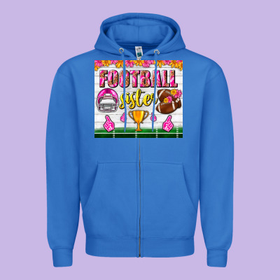 Football Sister Tumbler Zipper Hoodie Designed By Bundleandbundleshop