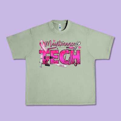 Breast Cancer Maintenance Tech Urban Heavy Tee Designed By Texasbilliewilder