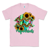 Bubblegum Pink Aquarius Zodiac Sign Sunflower Leopard Serape Classic Tee - RanaPortraitStore