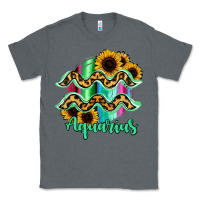 Charcoal Heather Aquarius Zodiac Sign Sunflower Leopard Serape Classic Tee - RanaPortraitStore