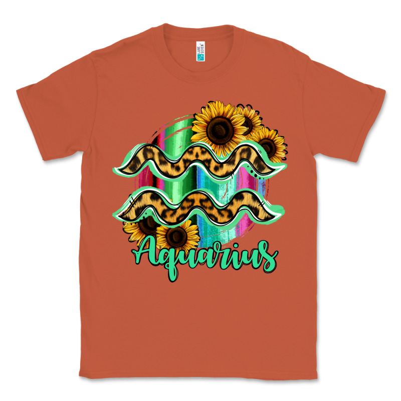 Aquarius Zodiac Sign Sunflower Leopard Serape Classic Tee by RanaPortraitStore | Teevron