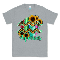 Heather Grey Aquarius Zodiac Sign Sunflower Leopard Serape Classic Tee - RanaPortraitStore
