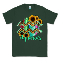 Sports Green Aquarius Zodiac Sign Sunflower Leopard Serape Classic Tee - RanaPortraitStore