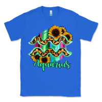 True Royal Aquarius Zodiac Sign Sunflower Leopard Serape Classic Tee - RanaPortraitStore