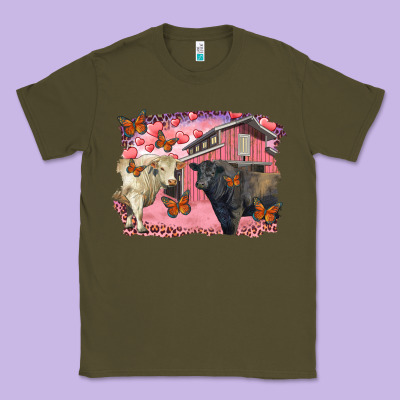 Valentine's Day Barn And Black Angus With Charolais Classic Tee Designed By Ranaportraitstore