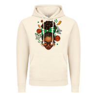 Vintage Artic Afro Messy Bun Basketball Green Bow Vintage Hoodie - texasbilliewilder