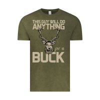 Vintage Olive Funny Hunters Will Do Anything For a Buck Hunting Vintage Tee - Bettercallsaul