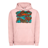 Pigment Salmon western serape leopard bull skull turquoise  background Urban Hoodie - Artiststas