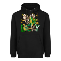 Black Lucky Saint Patricks Day Heavyweight Hoodie - CowhideDigitalArt