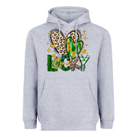 Heather Grey Lucky Saint Patricks Day Heavyweight Hoodie - CowhideDigitalArt