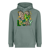 Sage Lucky Saint Patricks Day Heavyweight Hoodie - CowhideDigitalArt