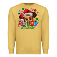 Antique Gold Merry Christmas Premium Sweatshirt - CowhideDigitalArt