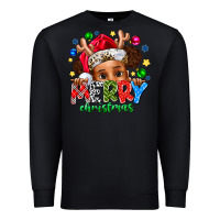 Black Merry Christmas Premium Sweatshirt - CowhideDigitalArt