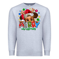 Heather Grey Merry Christmas Premium Sweatshirt - CowhideDigitalArt