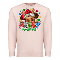 Pale Pink Merry Christmas Premium Sweatshirt - CowhideDigitalArt