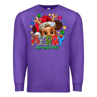 Purple Merry Christmas Premium Sweatshirt - CowhideDigitalArt
