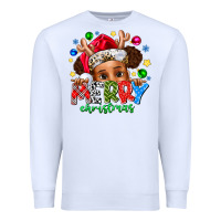 White Merry Christmas Premium Sweatshirt - CowhideDigitalArt