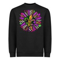 Black mardi gras sunflower Heavyweight Sweatshirt - OliviaCreatesArt