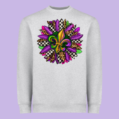 Mardi Gras Sunflower Heavyweight Sweatshirt Designed By Oliviacreatesart