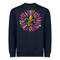 Navy mardi gras sunflower Heavyweight Sweatshirt - OliviaCreatesArt