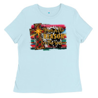 Baby Blue jesus i̇s the reason for the season christmas Ladies Tee - RanaPortraitStore