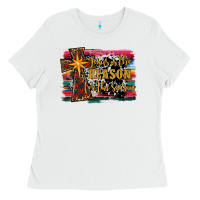White jesus i̇s the reason for the season christmas Ladies Tee - RanaPortraitStore