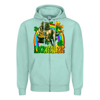 Seafoam luckysaurus Zipper Hoodie - FaDigitalArtStudio