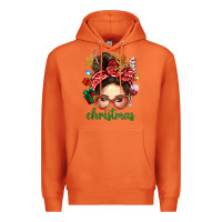 Carrot Christmas Messy Bun With Gingerbread Man Premium Hoodie - BundleAndBundleShop