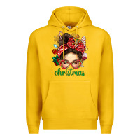 Lemon Christmas Messy Bun With Gingerbread Man Premium Hoodie - BundleAndBundleShop