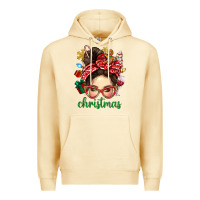 Pina Colada Christmas Messy Bun With Gingerbread Man Premium Hoodie - BundleAndBundleShop