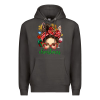 Smoke Christmas Messy Bun With Gingerbread Man Premium Hoodie - BundleAndBundleShop