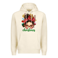 Tofu Christmas Messy Bun With Gingerbread Man Premium Hoodie - BundleAndBundleShop