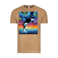 Vintage Camel Orca Killer Whale Starry Night Colorful Ocean Art By Aja Vintage Tee - trangStudio