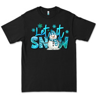 Black let it snow winter snowman Premium Tee - MaliasSmallBusiness