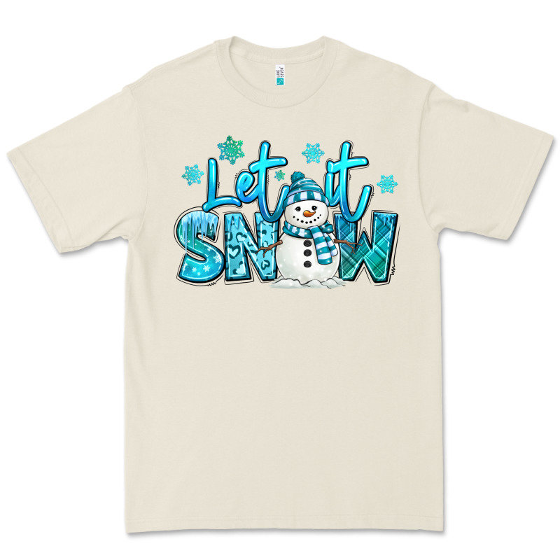 Let It Snow Winter Snowman Premium Tee by MaliasSmallBusiness | Teevron