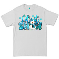 Dove Grey let it snow winter snowman Premium Tee - MaliasSmallBusiness