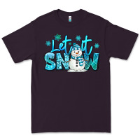 Plum let it snow winter snowman Premium Tee - MaliasSmallBusiness