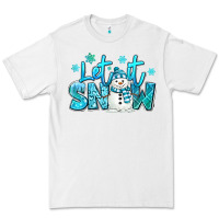 White let it snow winter snowman Premium Tee - MaliasSmallBusiness