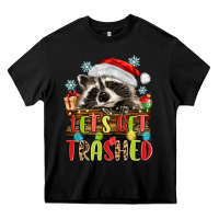 Black lets get trashed with raccoon Heavy Core Tee - MaliasSmallBusiness