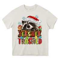 Cream lets get trashed with raccoon Heavy Core Tee - MaliasSmallBusiness