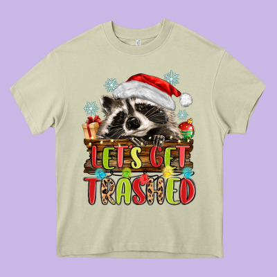 Lets Get Trashed With Raccoon Heavy Core Tee Designed By Maliassmallbusiness