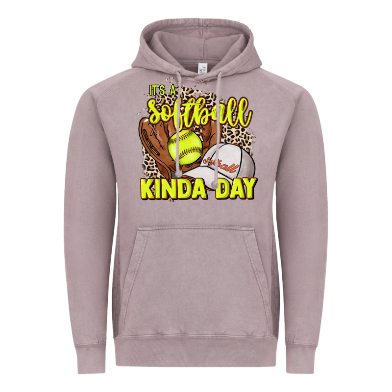 It's A Softball Kinda Day Leopard Vintage Hoodie by NancyCooperArtShop | Teevron