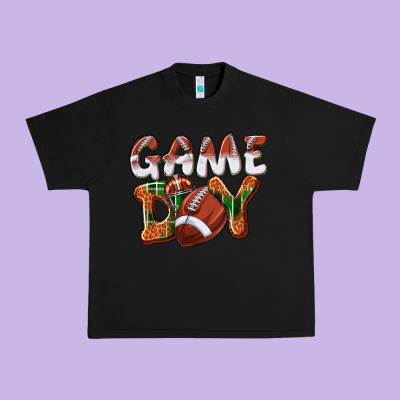 Game Day Leopard Football Urban Heavy Tee Designed By Nancycooperartshop