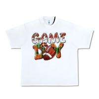 White Game day leopard Football Urban Heavy Tee - NancyCooperArtShop