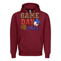 Burgundy game day vibes Zipper Hoodie - BundleAndBundleShop