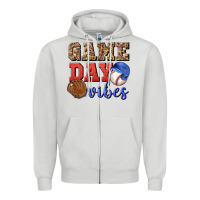 Dove Grey game day vibes Zipper Hoodie - BundleAndBundleShop